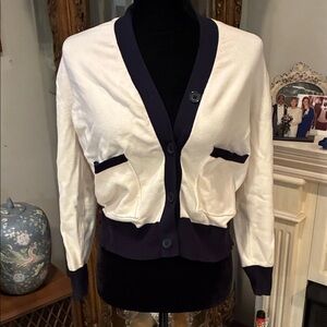 Zara White and Black Cardigan Blazer